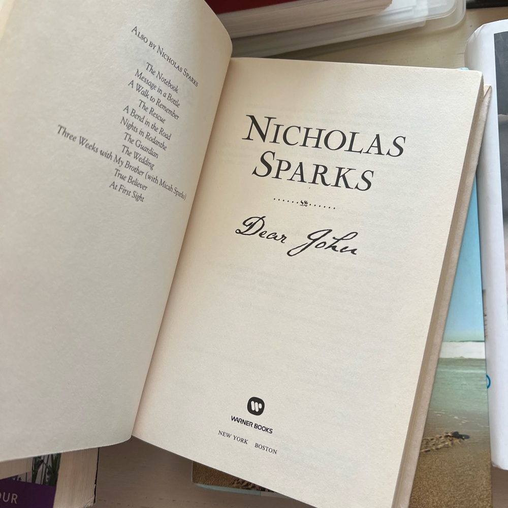 Nicholas Sparks 'Dear John' Book